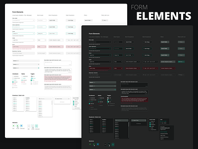 Form Elements - States from Design System active checkbox design system disable dropdown error filter focus form hover idle inactive input list option radio search select state toggle