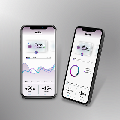 Simple Wallet Of Trading App 3d app graphic design mob ui