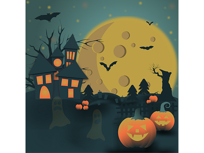 Halloween night art graphic design halloween illustration night scary vector