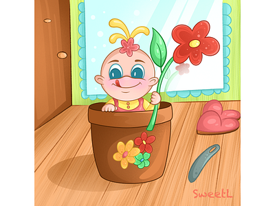 character design for children's book "life in moments" 2d art baby book bookstory branding cartoon character childhood children childrenbook digital illustration family girl illustratorukraine kiddy kidsbook people sweetl toddler