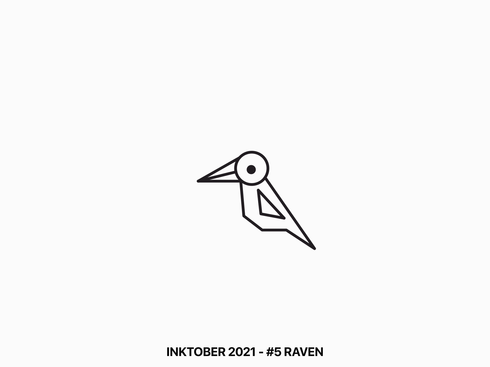 Raven - Inktober2021 - 05 adobe after effects adobe illustrator animation design error 404 illustration inktober interface minimal not found raven ui