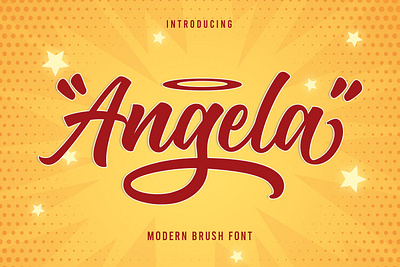 Angela-Modern Brush Font 3d angela animation branding font font handwritten graphic design handmade lettering logo logo branding treend ui