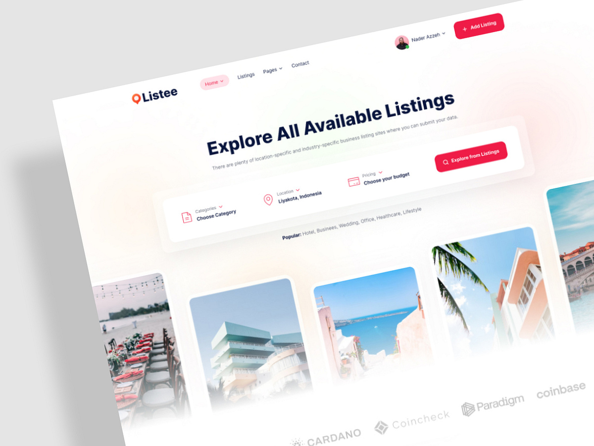 Listee Business Directory Listing site v3 by RH on Dribbble