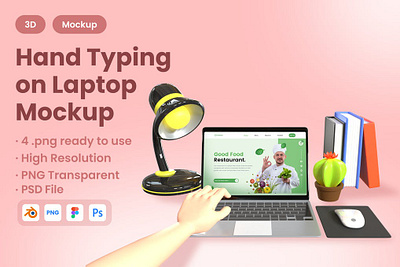 Hand Typing on Laptop Mockup abstract clean device display laptop mac macbook mockup phone phone mockup presentation realistic simple smartphone theme ui ux web webpage website