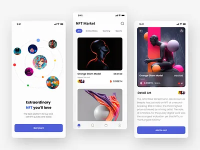 NFT Collections App Concept app design ui ux