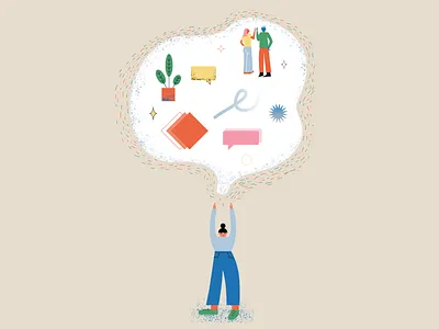 Employer Branding colleagues company corporate illusion illustration simple