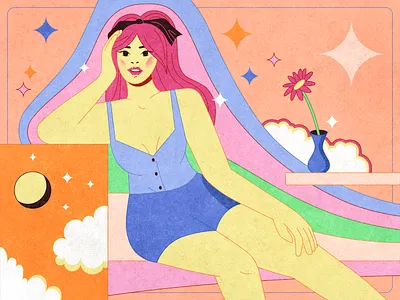 Brigitte Bardot 60s brigitte bardot challenge character characterdesign color colorful colors cute design girl illustration inktober2021 portrait retro texture vector woman