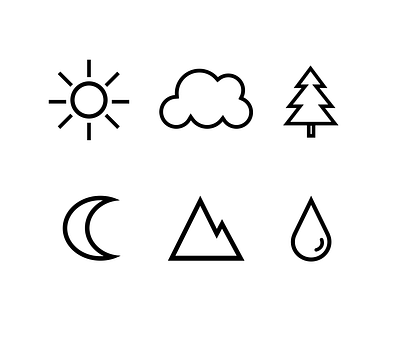 Nature icons design figma icon vector