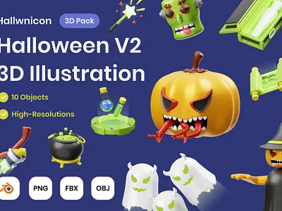 Halloween V2 3D Illustration 3d 3d animation 3d art 3d illustration app concept ghost glowing graphic halloween horror icon illustration october orange scary skull spooky witch zombie