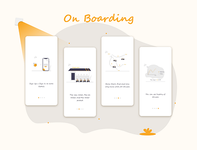 On Boarding Delivery Food app design illustration mobile ui ux vector