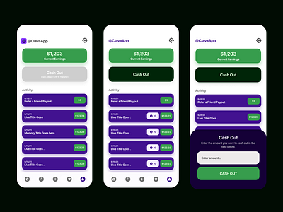Clava Creator Profile (Earnings) creator creator earnings design earning mobile app mobile deisgn profile profile earnings social app social media app ui ux