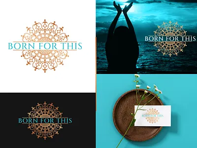 Born For This | Logo Design art brand identity brand logo branding community cosmetics design elegant logo fashion gold graphic design illustration logo logodesign logotype luxury logo mandala modern people yoga