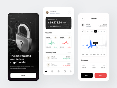 Exchange Crypto Wallet Mobile App - Gemboxs app design blockchain crypto app crypto currency crypto trading crypto wallet cryptocurrency exchange exchange app finance mobile mobile app mobile design mobile ui trading ui ux