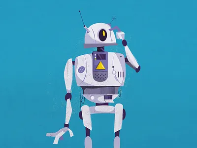 Beep beep bluetooth character digital art digital painting futur future graphic design human illustration machine machinery robot vector wifi wireless