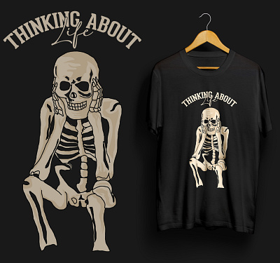 Funny Halloween T-shirt Design apparel dark dead death funny funny skeleton halloween halloween costume halloween shirt halloween t shirt horror humor life scary skeleton skeletons skull t shirt design thinking tshirt