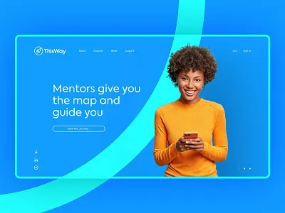 This Way | Website Design blue branding business clean compass corporate design friendly life mentor logo mentor minimal minimalist modern orange simple typography ui ux website