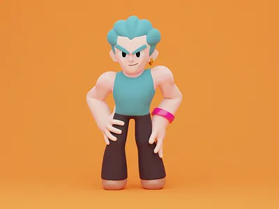 Brawl Stars Type Character Model 3d blender brawl stars character design character model dbz dragon ball z game character rendering sculpture