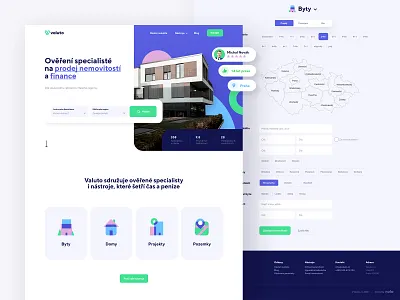 Real estate online portal website clean estate landing page property real ui webdesign website