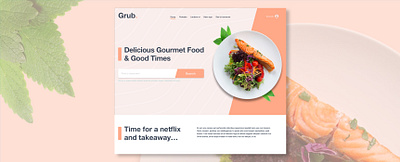 Grub Homepage Web Design food website restaurant website takeaway website ui web design website design