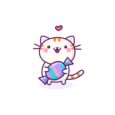 Bri with a treat autumn candy cartoon cartoon character cartoon illustration cat cute cute illustration cuteart halloween illustration kawaii kawaii art kitty season greetings sweet treat trick or treat