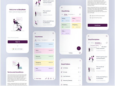 Note Taking Mobile App business clean detail gallery message mobile mobile app note note app note taking note taking app note taking mobile app plan product design study task time to do uiux design