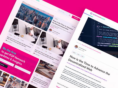 Crypto Web Blog | POP Network article blog blog design blog layout cms crypto cryptocurrency dashboard decentralized web design desktop hubspot interface redesign ui ux ux audit uxui web web design
