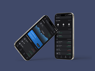 Smart Investing – Dark UI Stock Trading App 💰 darkmode figma fintech investmentapp mobileui traiding app ui uxdesign