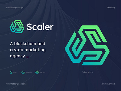 Scaler Logo Concept (blockchain and crypto marketing agency) blockchain blockchain agency brand branding connect creative logo crypto cryptocurrency devignedge digital connection logo logo design logodesign logotype marketing agency modern logo monogram symbol technology triple s