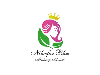 Niloofar Blue Logo artist blue branding design illustration khajeh logo makeup makeup artist sajjad sajjad khajeh typography