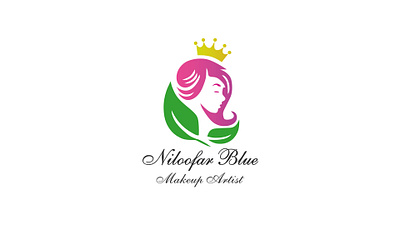 Niloofar Blue Logo artist blue branding design illustration khajeh logo makeup makeup artist sajjad sajjad khajeh typography