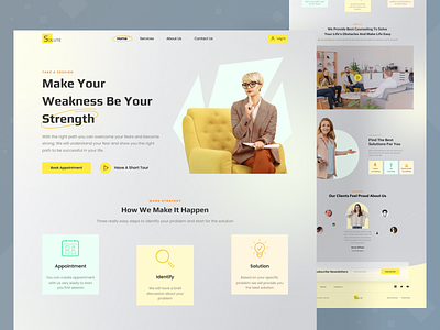 Counseling Agency Landing Page agency branding counsiling design graphic design health illustration job landingpage logo mental trendy ui uiux ux webdesign