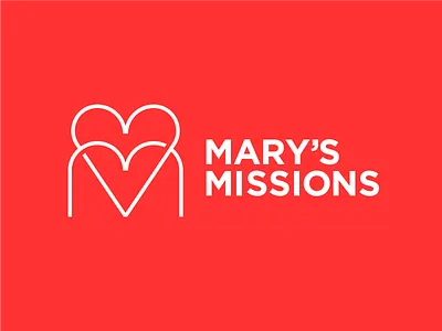 Mary's Missions Logo charity design gofundme heart illustration lakota people letter logo logotype nonprofit vector