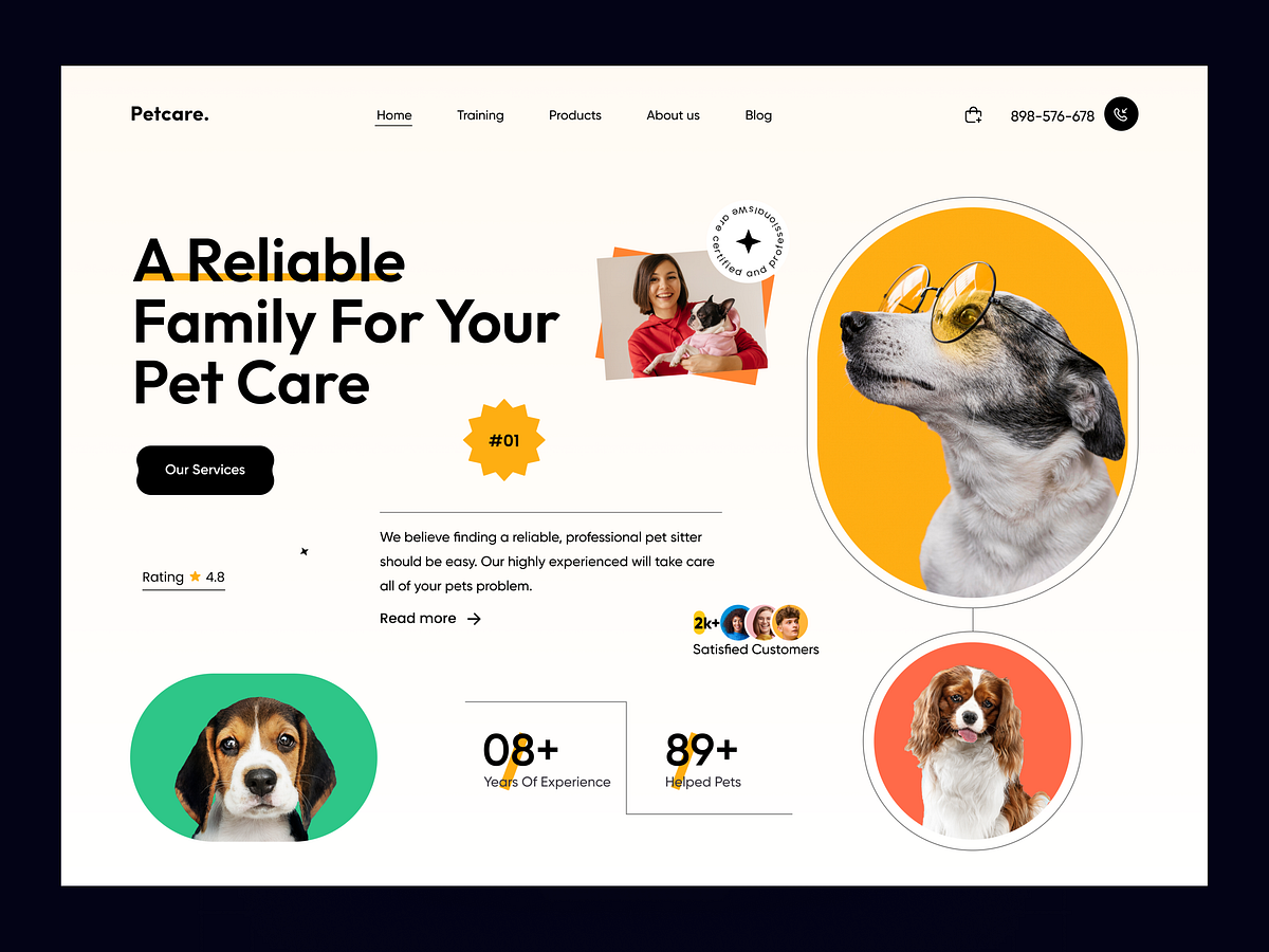 Pet Care site Header by Arif Islam on Dribbble