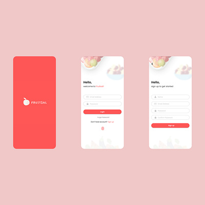 Onboarding screens for a food delivery app app design ui