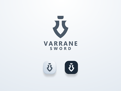 Varrane Sword logo app icon brand branding clean design elegant flat guide icon illustration logo logos monogram simple simple logo sword ui vlogo