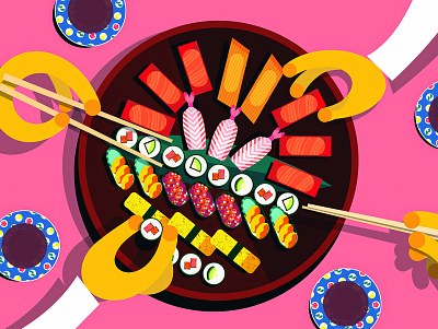 Sushi chopsticks egg food japanese sushi tuna