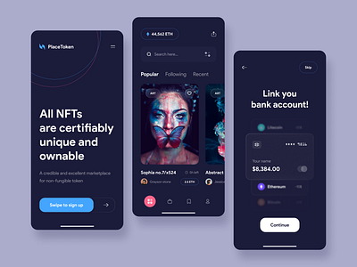 NFT Marketplace App app app design art app auction auction app bitcoin clean crypto cryptocurrency ethereum ios market marketplace minimal mobile mobile app nft nft app nft crypto trade