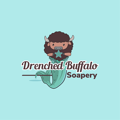 Drenched Buffalo branding design illustration logo typography vector