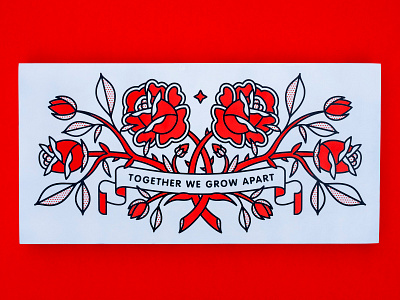 Together We Grow Apart Painting halftone monoline painting pop art quote rose spray paint stencil tattoo