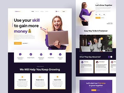 ✨Ephemeral • Freelance Job Finder Website clean design freelance freelance job freelancer job finder job seeker ladning page design landing page minimal online job ui ux web web design wesbite