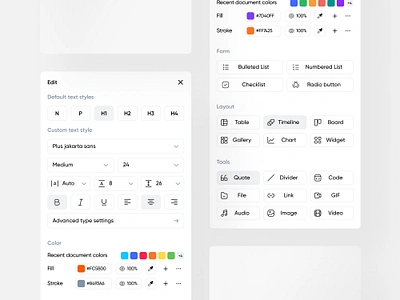 Type-On | Text Components app component dashboard design design bar edit editor menu note pane project management sidebar text ui ui design web