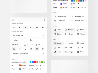 Type-On | Text Components app component dashboard design design bar edit editor menu note pane project management sidebar text ui ui design web