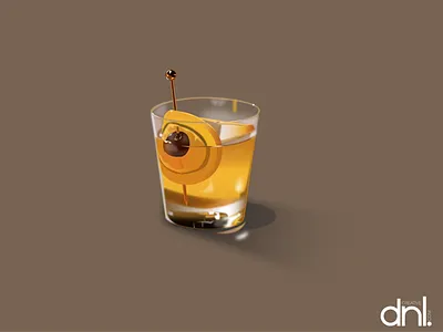 Old Fashioned alcohol artforhospitality bar beverage bourbon citrus cocktail cocktail art cocktailart design drink illustration old fashioned oldfashioned whiskey