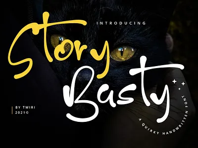 Story Basty Quirky Handwritten Font branding card design display fashion font graphic design logo luxury magazine cover minimal modern natural poster quote retro script tipografi ui vintage