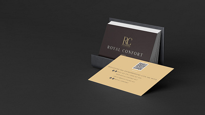 Visit Card Royal Confort classic design logo mockup vc visitcard