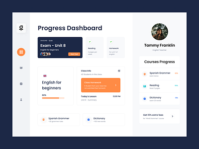 Student Progress Dashboard UI admin app ui kit dailyui dashboard dashboardlayout dashboardui figma latestdashboarddesign progressreport progressui report schoolsystem student studentlist studentprogresschart tracking trendydesign ui ui design uiux