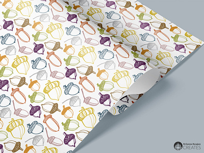 Autumn Acorns acorns autumn design fall illustration pattern pattern design thanksgiving wrapping paper