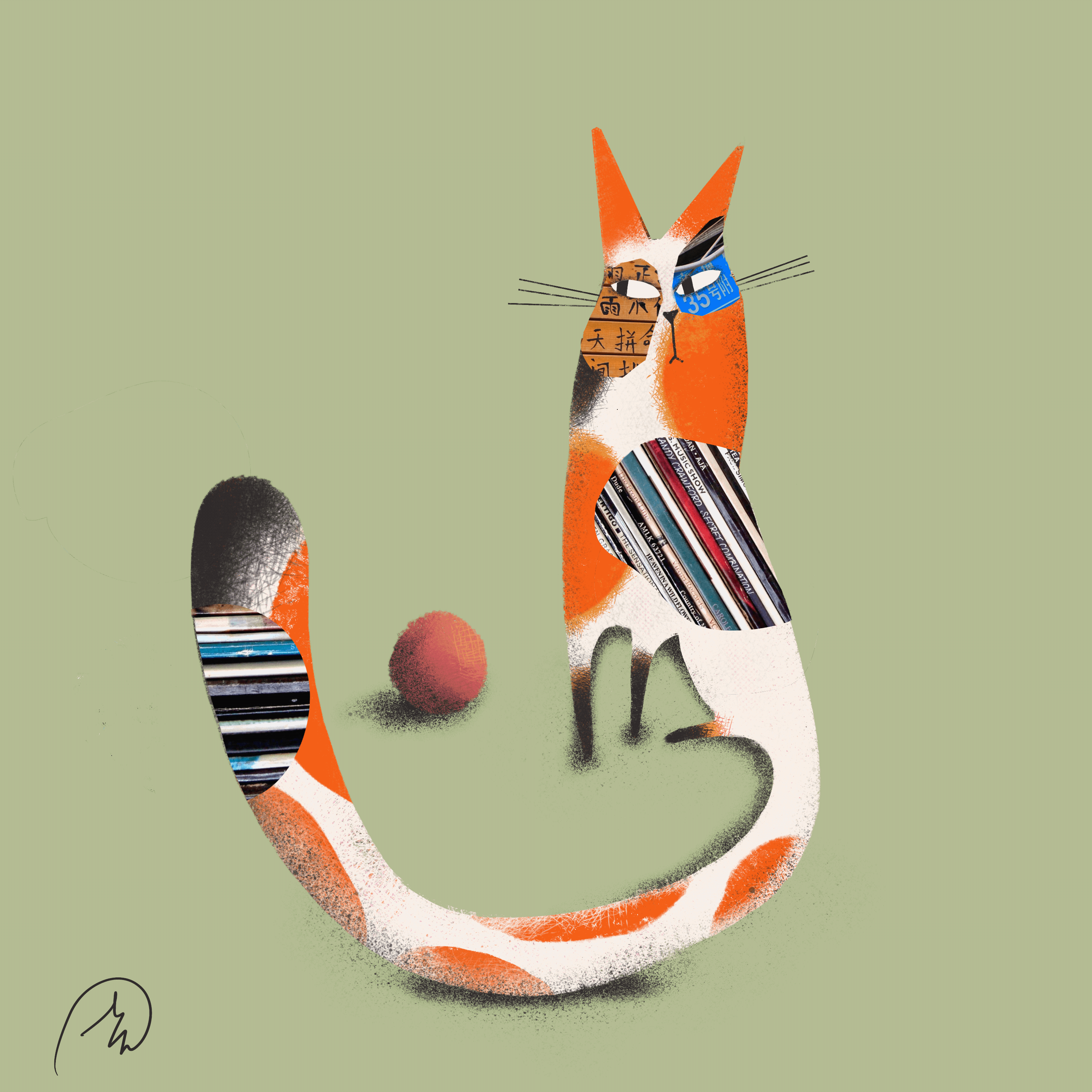 The cat shot illustration procreate