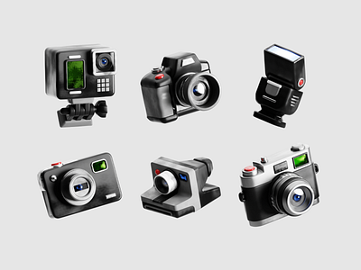 Photography 3D Icons 3d 3d icon 3d illustration camera dslr icon icon set illustration mirrorless photo photography