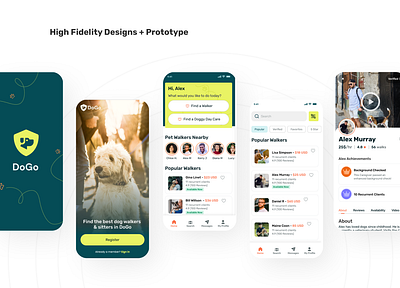 Dog walking app - DoGo app product design ui ux